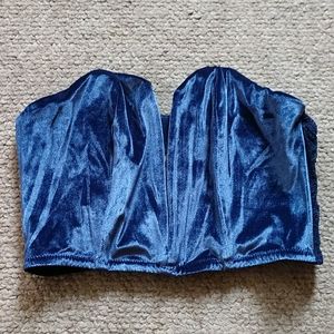 NWT Victoria Secret blue velvet bustier